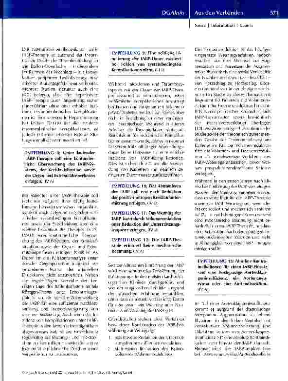 Vorschauseite 4: S3-Leitlinie: Einsatz der intraaortalen Ballongegenpulsation in der Herzchirurgie