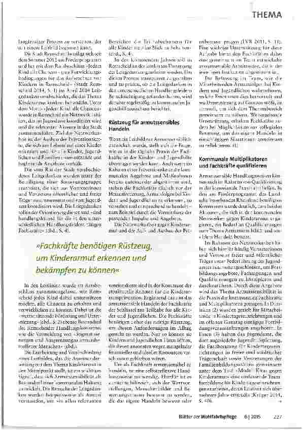 Vorschauseite 2: Armut verhindert Teilhabe