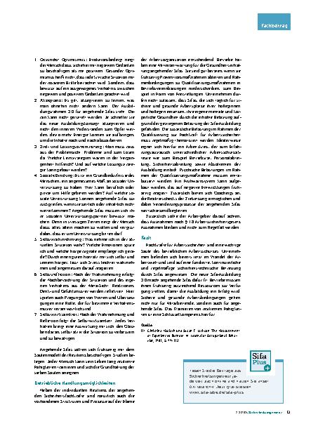 Vorschauseite 3: Angehende Fachkräfte für Arbeitssicherheit: Eigene Resilienz stärken