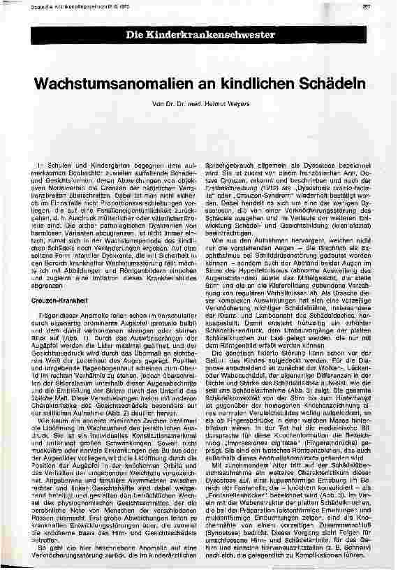 Vorschauseite 1: Wachstumsanomalien an kindlichen Schädeln