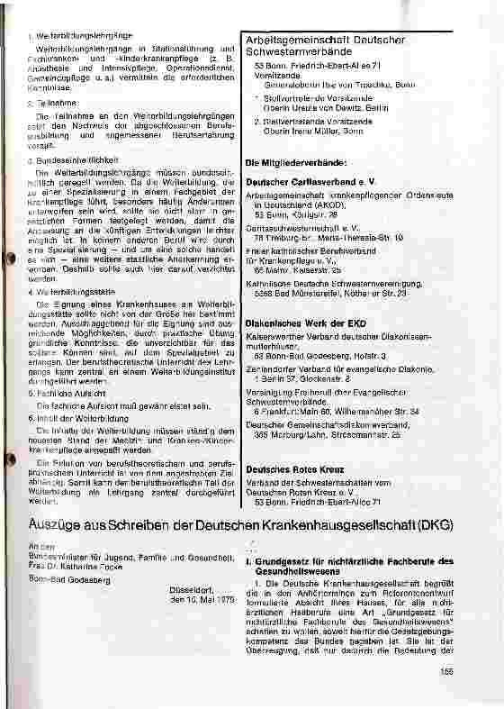Vorschauseite 5: Zur Neuordnung der Krankenund Kinderkrankenpflegeausbildung und der Ausbildung für Krankenpflegehilfe