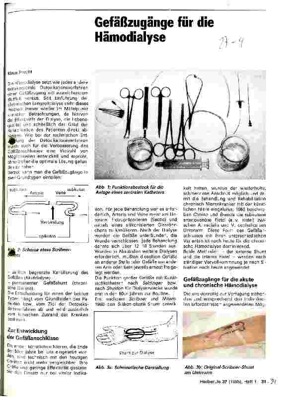 Vorschauseite 1: Gefäßzugänge für die Hämodialyse