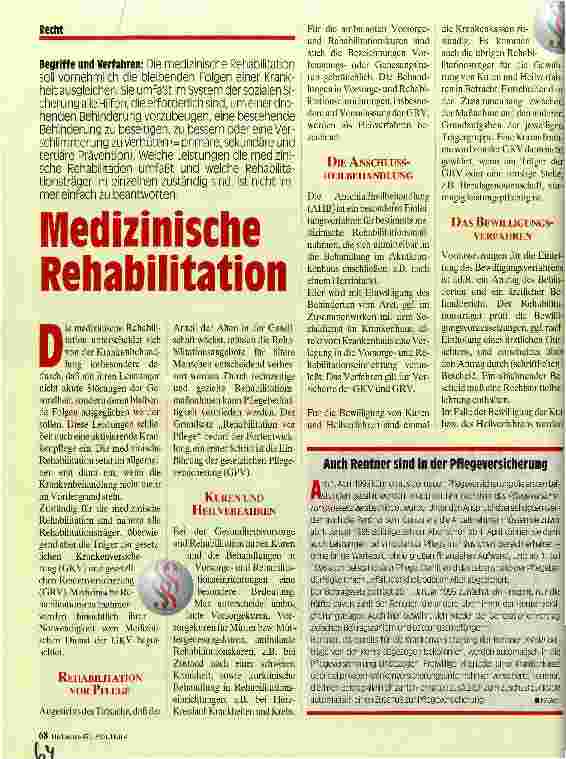 Vorschauseite 1: Medizinische Rehabilitation Begriffe und Verfahren