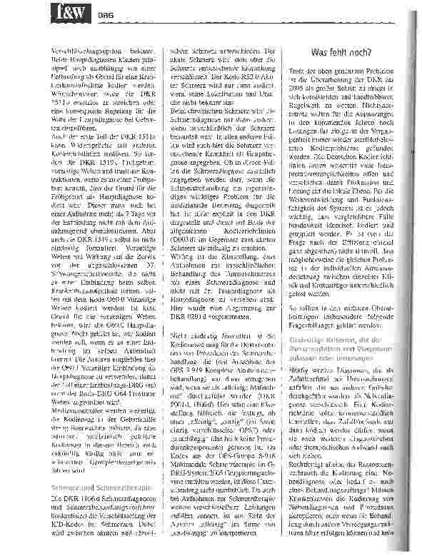 Vorschauseite 4: Vorstellung und Bewertung der Deutschen KodierrichtlinienWesentliche Änderungen - DRG-Dokumentation 2005
