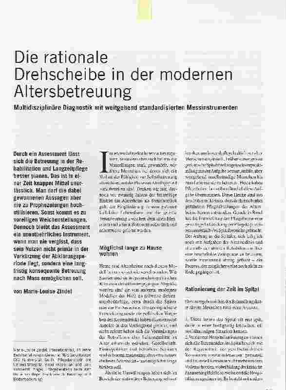 Vorschauseite 1: Die rationale Drehscheibe in der modernenAltersbetreuung