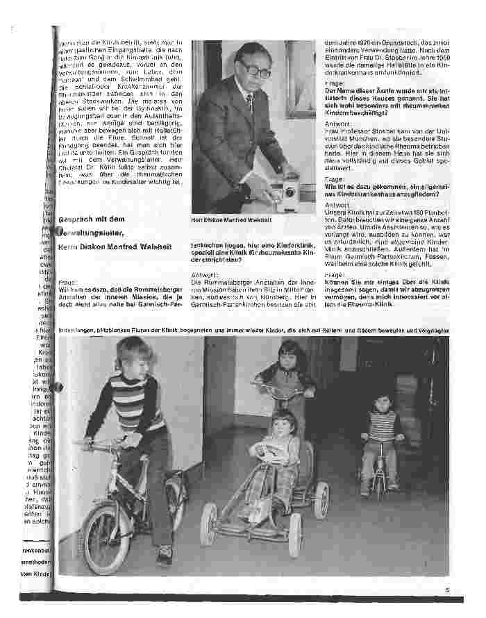 Vorschauseite 4: Die Rheuma-Kinderklinik Garmisch-Partenkirchen der Rummelsbacher Anstalten der Inneren Mission e. V.