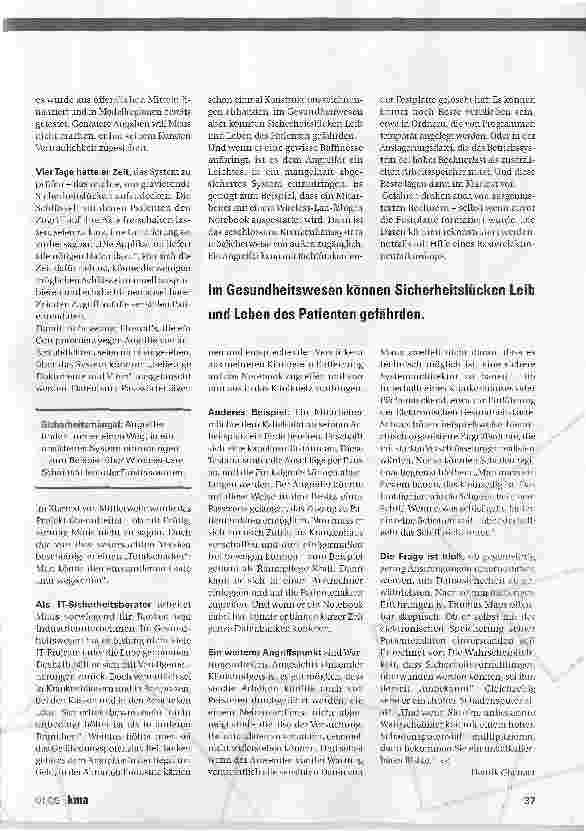 Vorschauseite 2: KLINIK-IT . Bedingt abwehrbereit