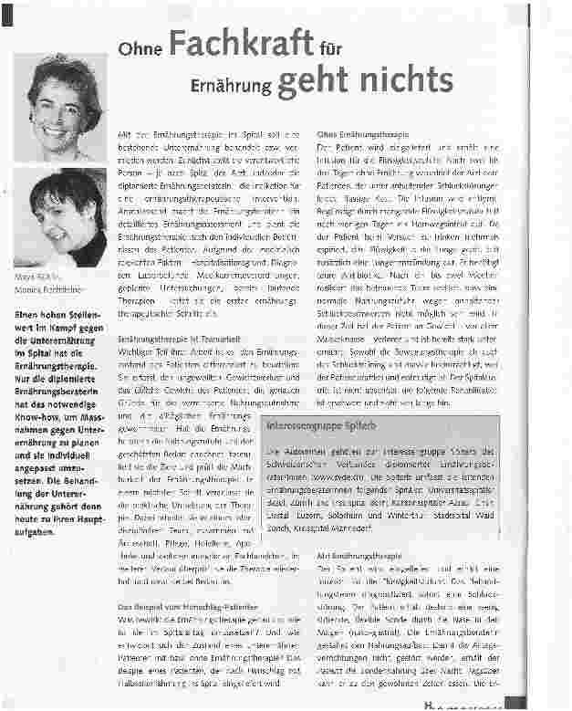 Vorschauseite 1: Ohne Fachkraft für Ernährung geht nichts