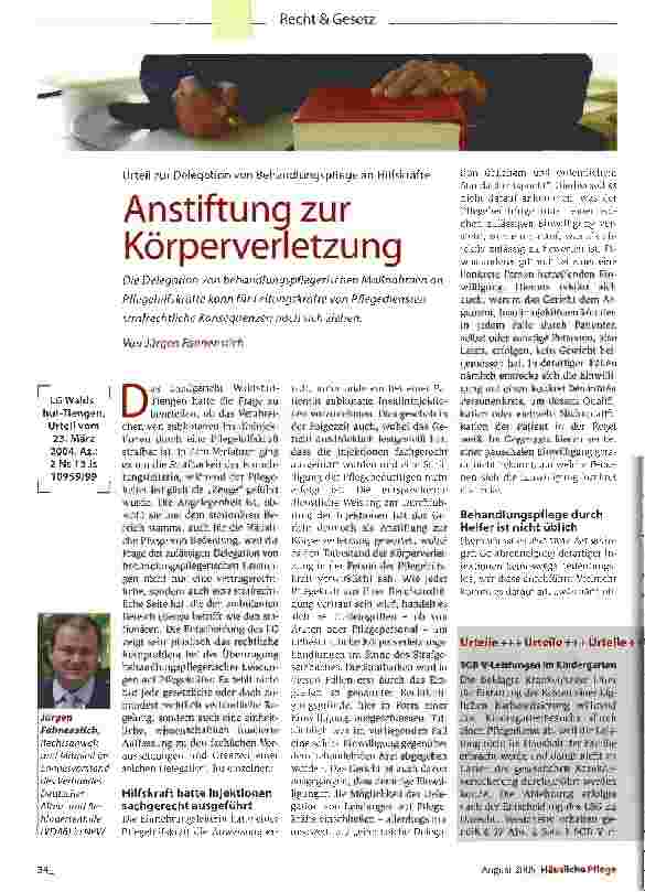 Vorschauseite 1: Anstiftung zur Körperverletzung