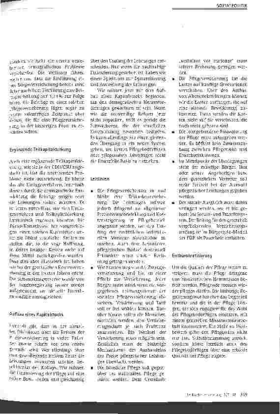 Vorschauseite 4: Fürs Alter Vorsorgen: Reformen der Rentenund Pflegeversicherung notwendig