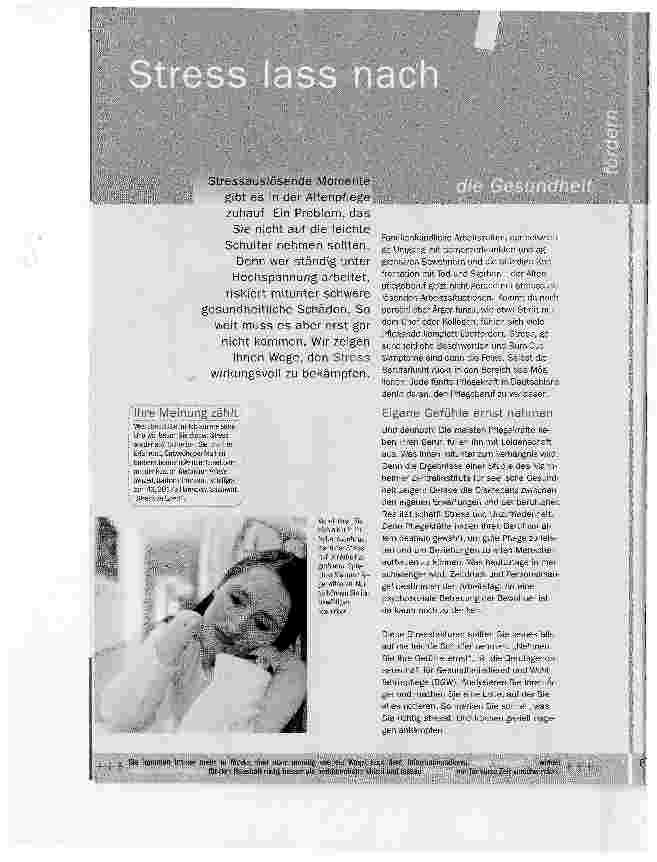 Vorschauseite 1: Stress lass nach