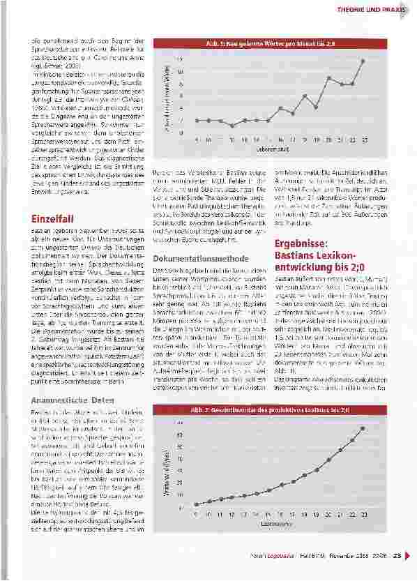 Vorschauseite 2: Langzeitanalyse der frühen lexikalischen Entwicklung eines späteren SES-Kindes -wann gab es welche Warnzeichen?