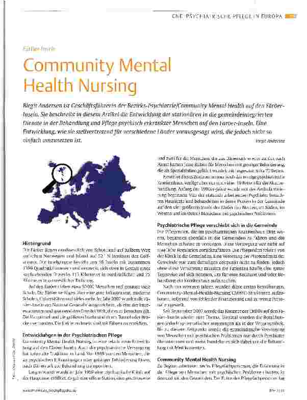 Vorschauseite 1: Färöer-Inseln Community Menta Health Nursing
