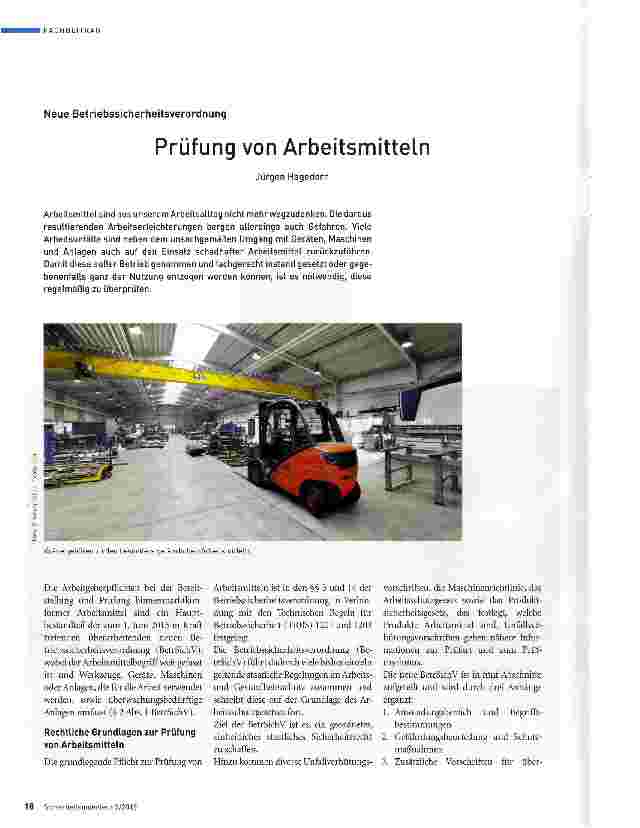 Vorschauseite 1: Prüfung von Arbeitsmitteln