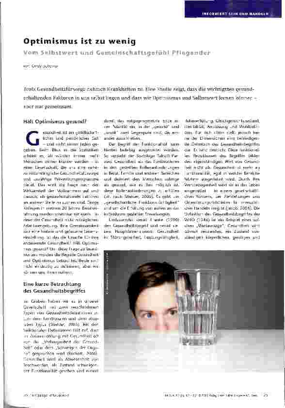 Vorschauseite 1: Optimismus ist zu wenig