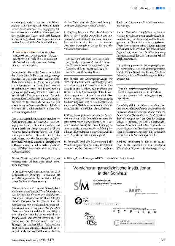 Vorschauseite 4: Versicherungsmedizin - eine Auslegeordnung aus schweizerischer Sicht