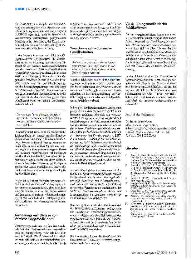 Vorschauseite 5: Versicherungsmedizin - eine Auslegeordnung aus schweizerischer Sicht