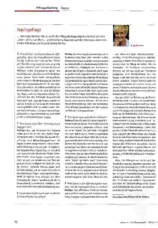 Vorschauseite 3: Das Immunsystem wird zum Feind Sepsis - Kampf im eigenen Körper