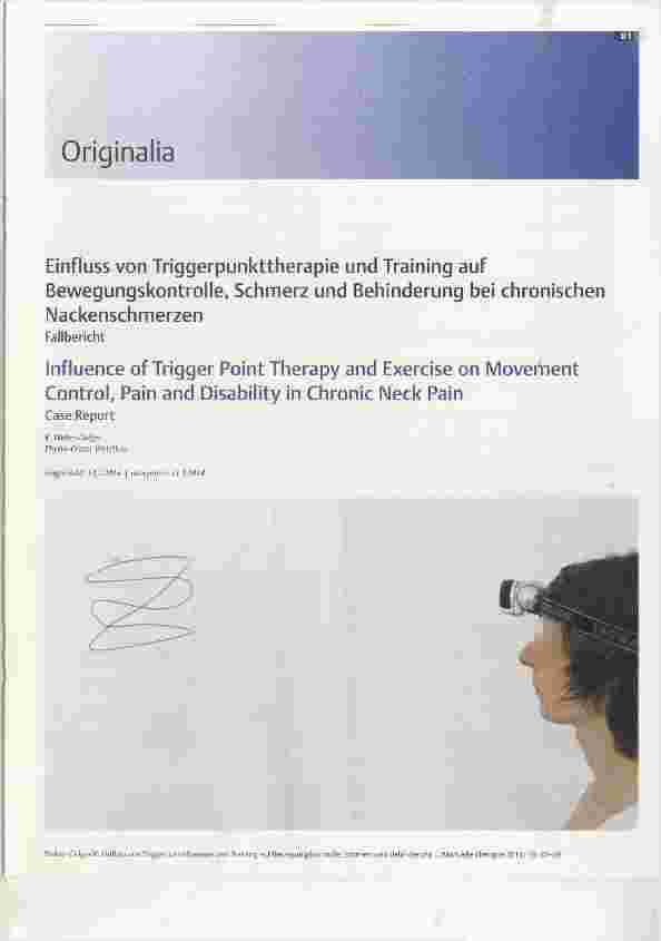 Vorschauseite 1: Einfluss von Triggerpunkttherapie und Training auf Bewegungskontrolle, Schmerz und Behinderung bei chronischen Nackenschmerzen