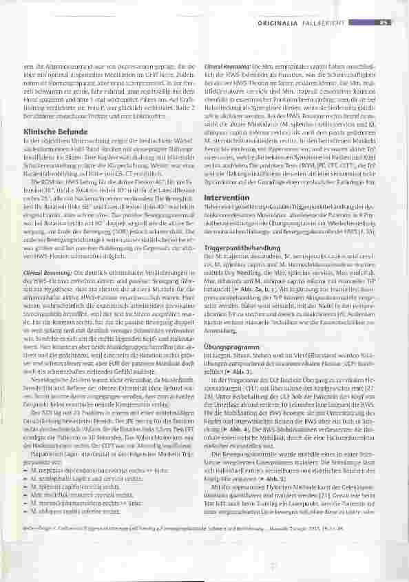 Vorschauseite 5: Einfluss von Triggerpunkttherapie und Training auf Bewegungskontrolle, Schmerz und Behinderung bei chronischen Nackenschmerzen