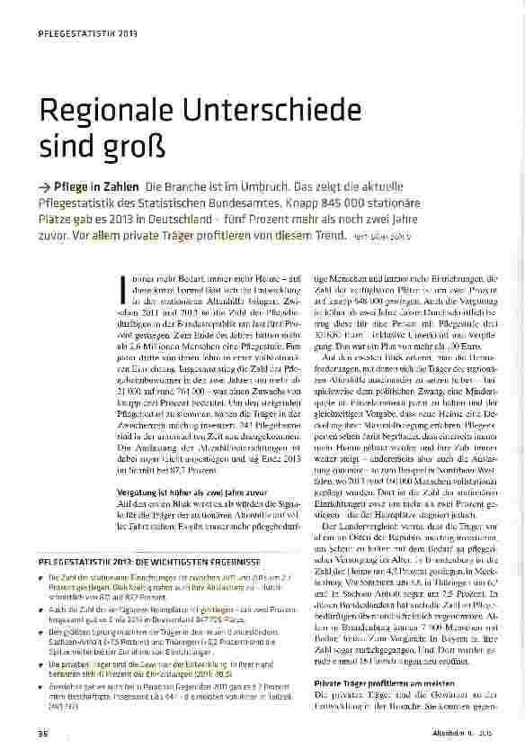 Vorschauseite 1: Regionale Unterschiede sind groß
