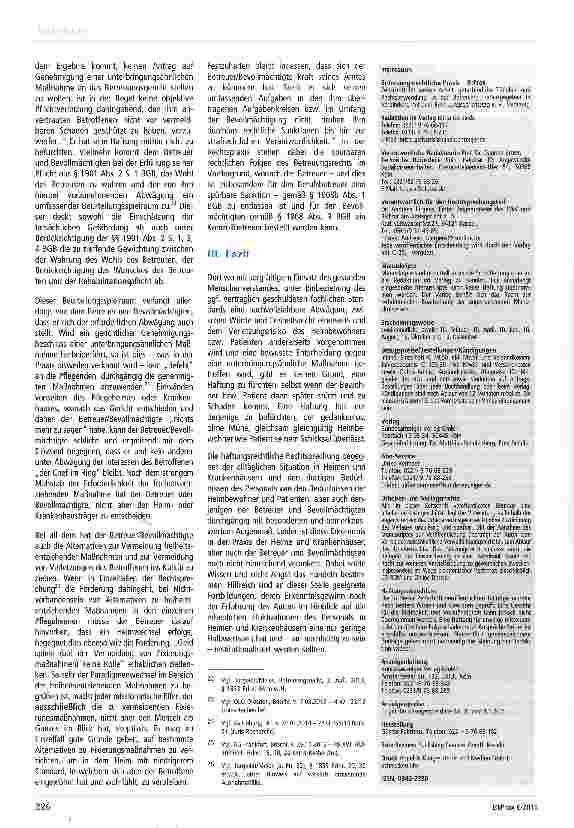 Vorschauseite 3: Aus Angst vor der eigenen Haftung lieber fixieren?