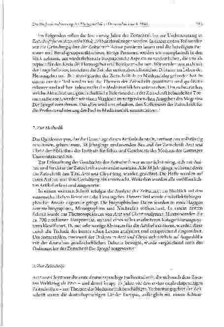 Vorschauseite 3: Die Professionalisierung der Medizinethik in Deutschland nach 1945: Zur Frühgeschichte der Zeitschrift Arzt und Christ