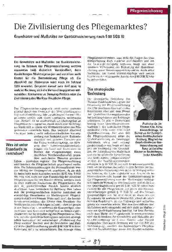 Vorschauseite 1: Die Zivilisation des Pflegemarktes?