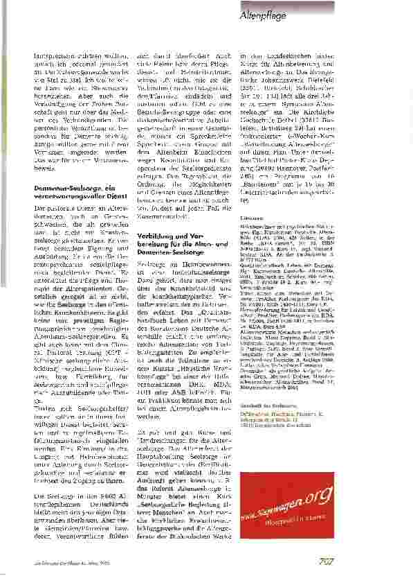 Vorschauseite 4: Seelsorge an Älteren mit psychischen Störungen