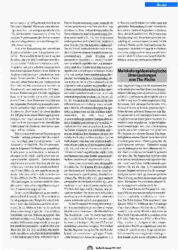 Vorschauseite 4: Aktuelle Epidemiologie der beruflich verursachten Tuberkulose