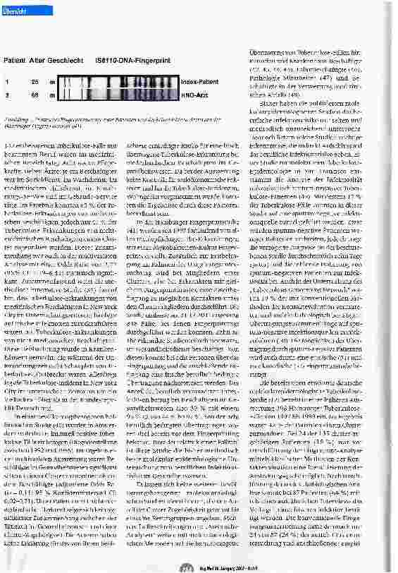 Vorschauseite 5: Aktuelle Epidemiologie der beruflich verursachten Tuberkulose