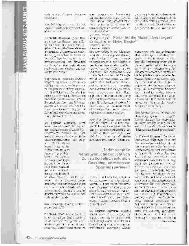 Vorschauseite 2: Reiner Sachverstand reicht nicht ausSind Ärzte die Verwaltungschefs der Zukunft?