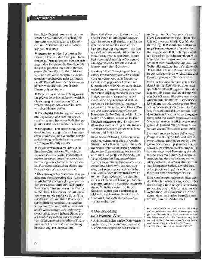 Vorschauseite 3: Die Beziehung des Altenbetreuers zum Alter