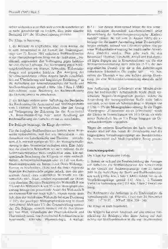 Vorschauseite 3: Aufnahme einer Stoffkombination in die sog. TraditionslisteVerwaltungsgericht Köln, Urteil vom 15. Dezember 2004 - 24 K 8167/01