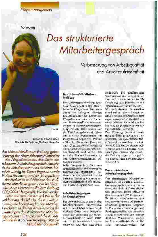 Vorschauseite 1: Das strukturierte Mitarbeitergespräch
