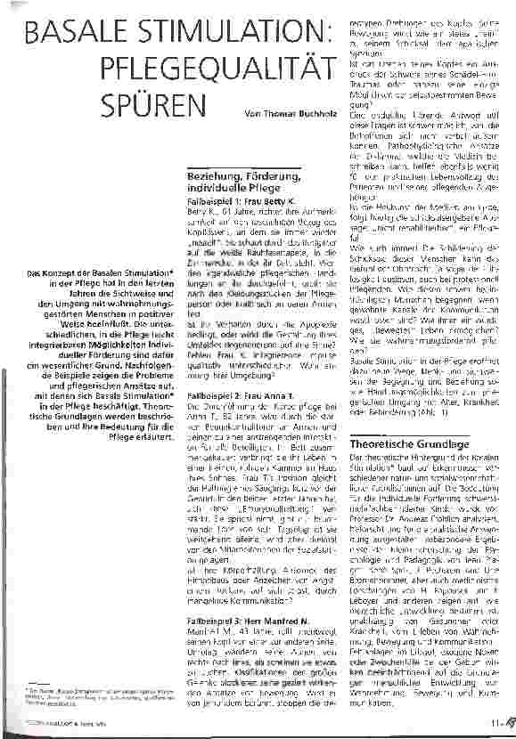 Vorschauseite 1: Basale Stimulation: Pflegequalität spüren
