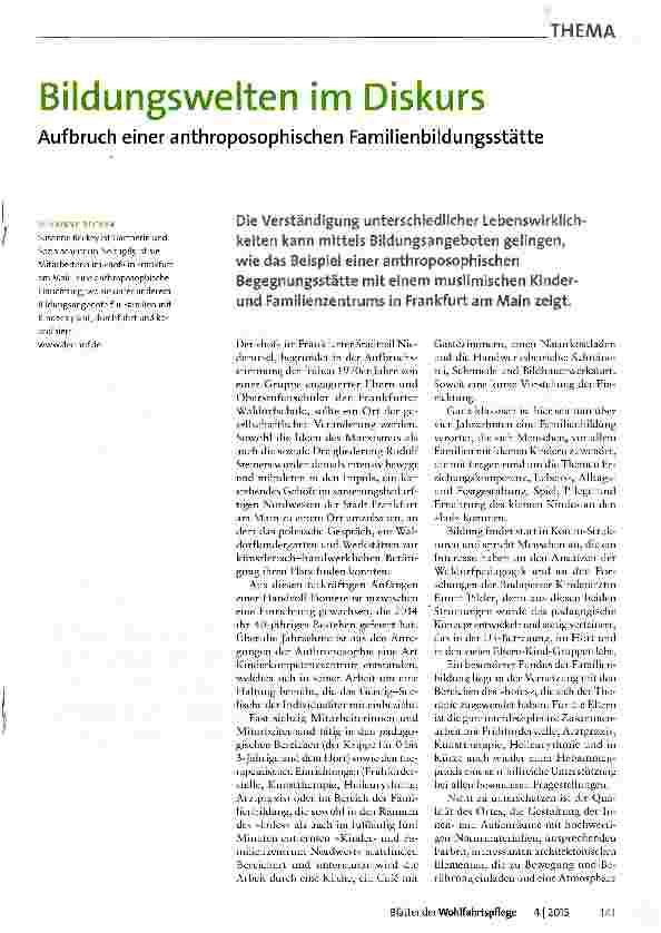 Vorschauseite 1: Bildungswelten im Diskurs