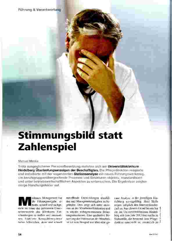 Vorschauseite 1: Stimmungsbild statt Zahlenspiel
