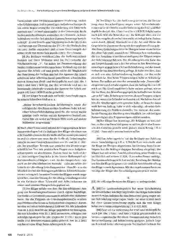 Vorschauseite 2: Entschädigung wegen Benachteiligung aufgrund einer Schwerbehinderung