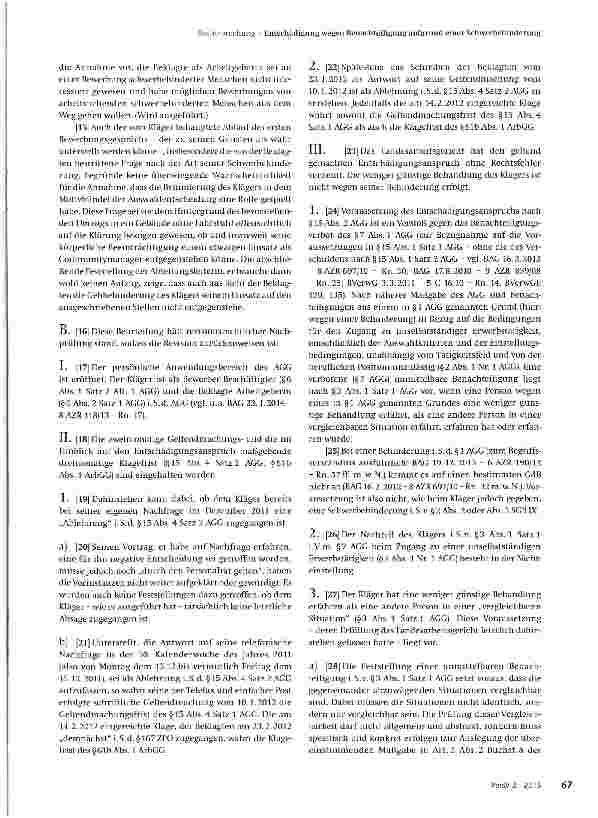 Vorschauseite 3: Entschädigung wegen Benachteiligung aufgrund einer Schwerbehinderung