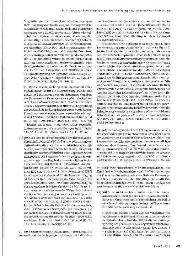 Vorschauseite 5: Entschädigung wegen Benachteiligung aufgrund einer Schwerbehinderung