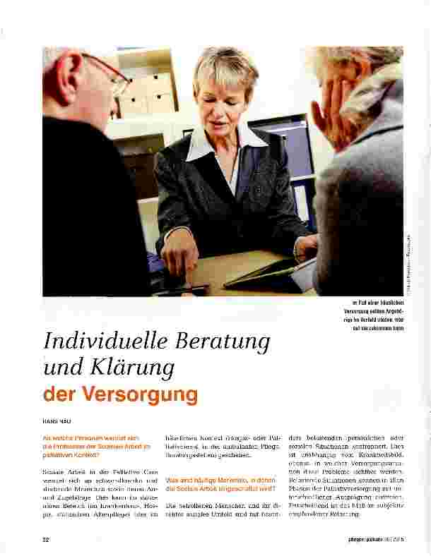 Vorschauseite 1: Individuelle Beratung und Klärung der Versorgung