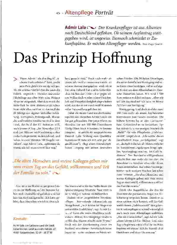 Vorschauseite 1: Das Prinzip Hoffnung