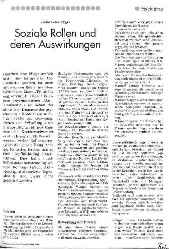 Vorschauseite 1: Soziale Rollen und deren Auswirkungen