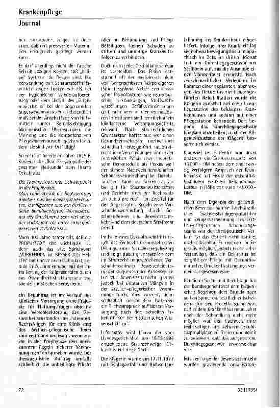 Vorschauseite 4: Verhalten und Maßnahmen sowie zivilrechtliche Verantwortung des Pflegepersonals bei Dekubiti