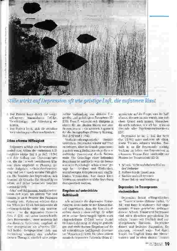 Vorschauseite 4: Heikle Balance zwischen Ruhe und Aktivierung Depression (2): Begleitung und Therapie
