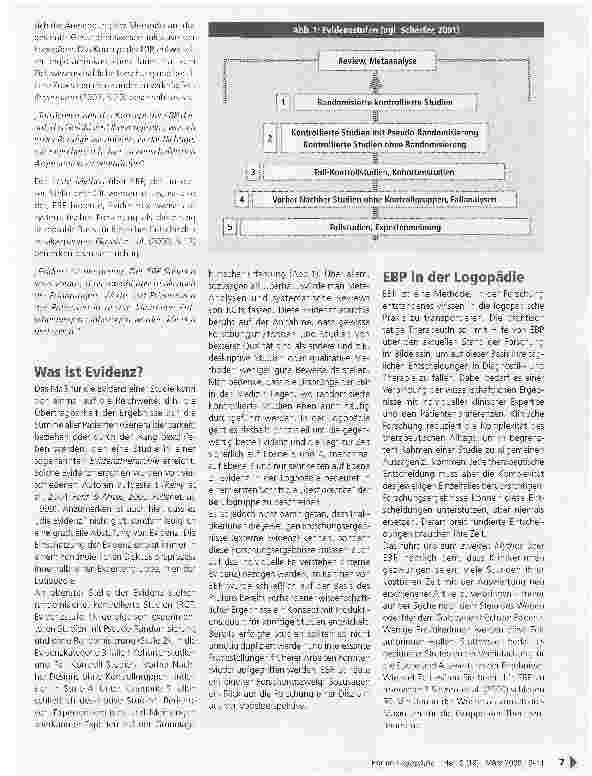 Vorschauseite 2: Evidenz-basierte Praxis in der Logopädie -Mythos und Realität