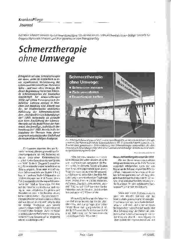 Vorschauseite 1: Schmerztherapie ohne UmwegeInitiative Schmerz messen startet neue Kampagne /Studie mit neuen Zielerreichungskriterien belegt: Vorteile für Oxygesic Patienten Patient und Arzt geme…