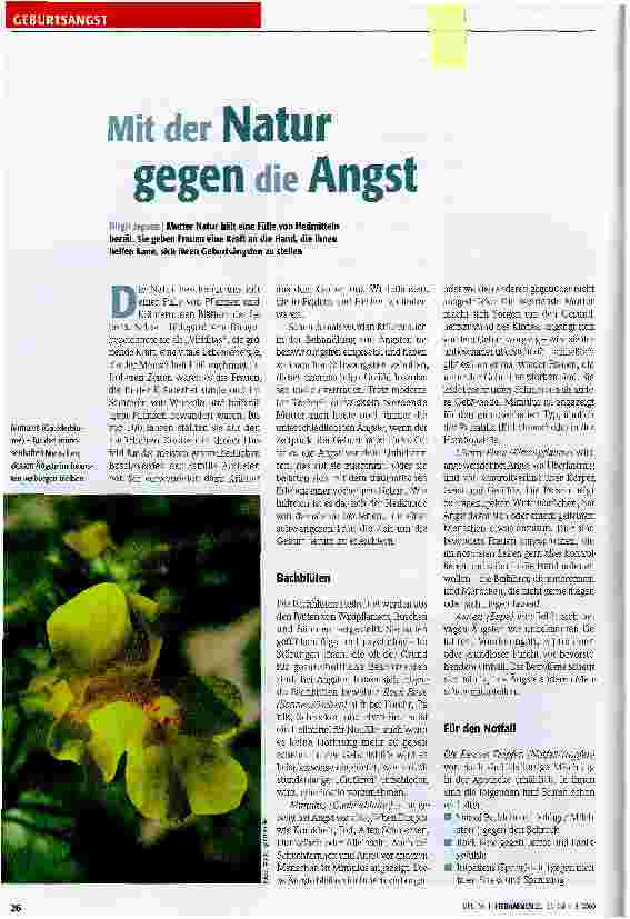 Vorschauseite 1: Mit der Natur gegen die Angst