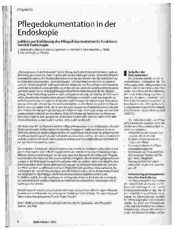 Vorschauseite 1: Pfledokumentation in der Endoskopie